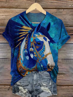 Tribal Blue Horse T-shirt