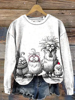 Funny Chicken Casual Cotton Sweatshirt