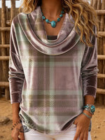 Women's Vintage Printed Casual Velvet Top