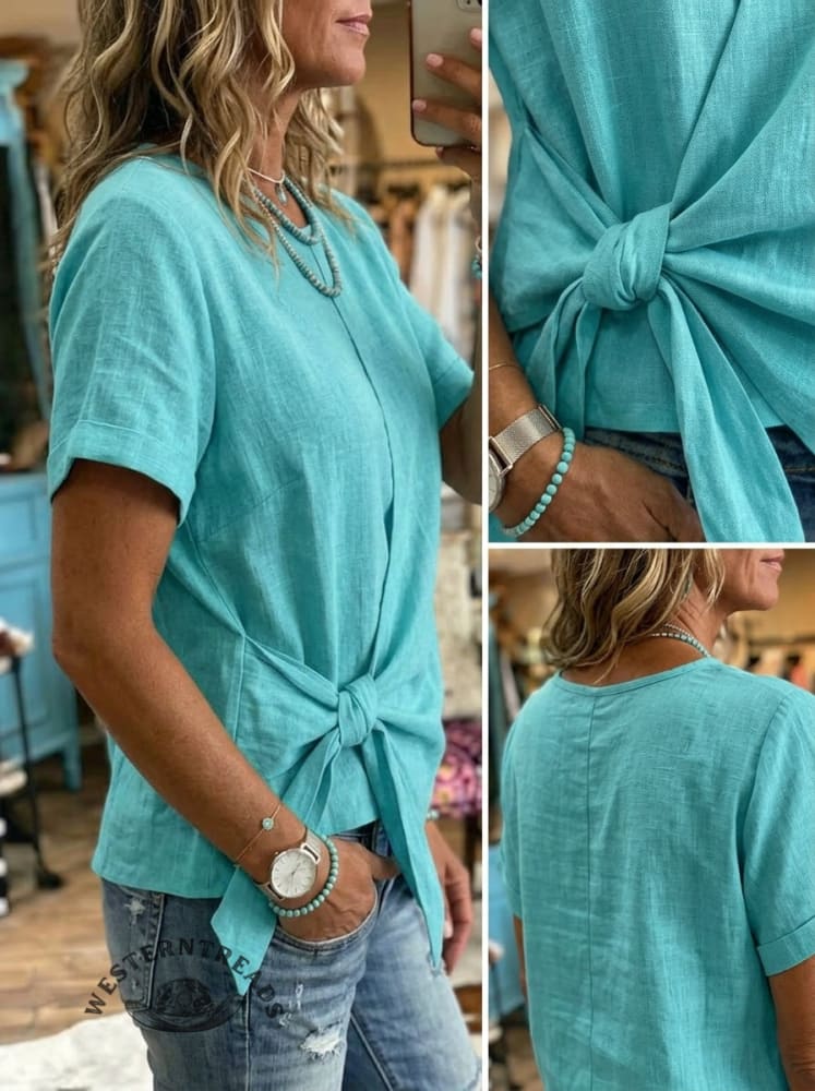Women's Vintage Casual Lace-up Shirt