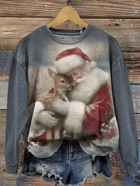 Christmas Art Print Casual Sweatshirt