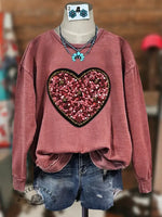 Vintage Christmas Love Heart Valentine's Day Western Sweatshirt