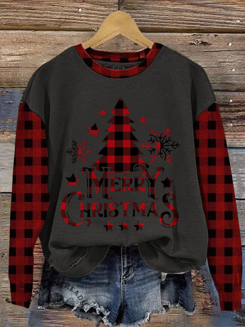 Retro Christmas Casual Cotton Sweatshirt