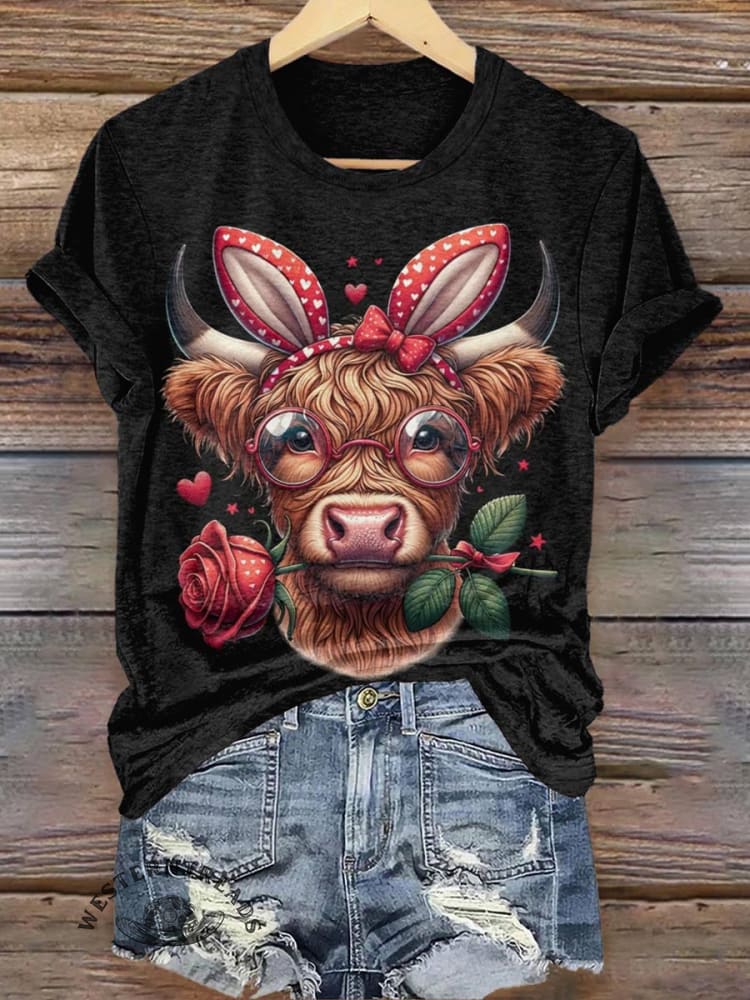 Cow Print Casual T-shirt