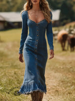 Women's Western-style Denim Cotton Dress