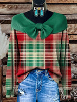 Red and Green Checkered Print Buttoned Cardigan Sweater