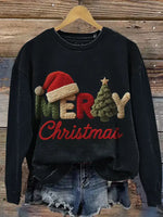 Merry Christmas Print Casual Sweatshirt