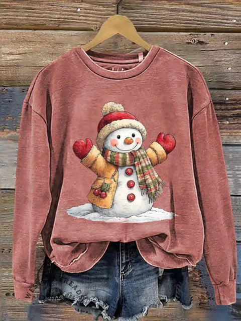 Snowman Casual Cotton Sweatshirt