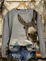 Vintage Art Print Casual Sweatshirt