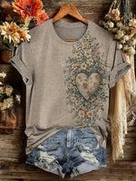 Vintage Art Print Casual T-shirt