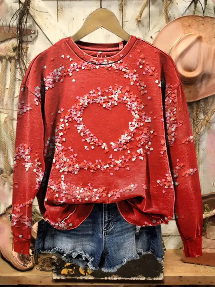 Vintage Heart Art Print Sweatshirt