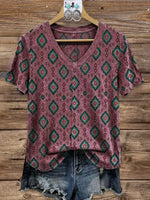 Vintage Elegant Soft Western Cotton T-shirt Top