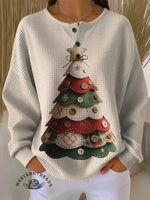 Women's Christmas Art Print Casual Top