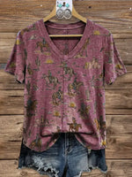 Vintage Elegant Soft Western Cotton T-shirt Top