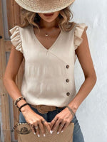 Women's Solid Color V-neck Shirt
