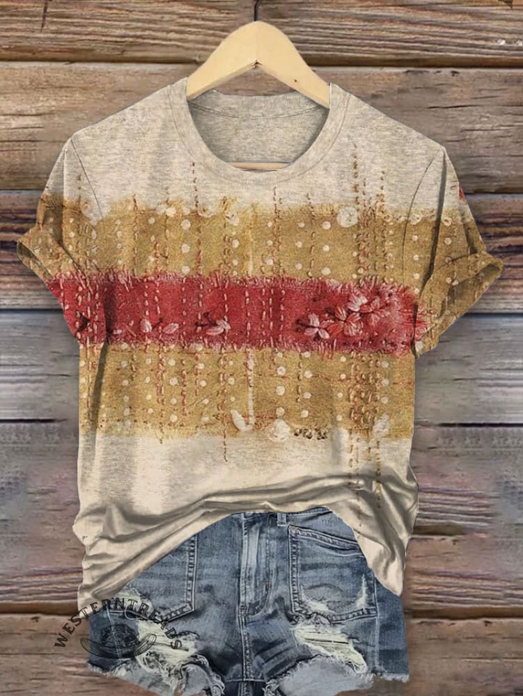 Vintage Western Art Print T-shirt