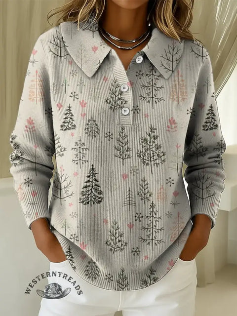 Women's Snowflake Print Peter Pan Collar Sweater