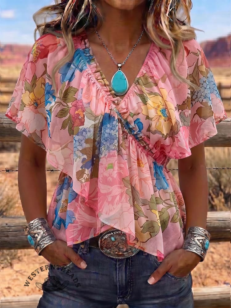 Vintage Art Print Comfortable Summer Fabrics Casual Shirt