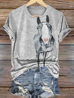Funny Kiss Horse Art Print T-shirt