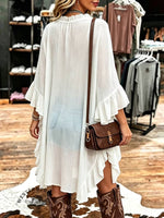 Coastal Cowgirl Oversized Tunic • Flowy High-low Boho Blouse
