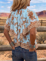 Vintage Art Print Comfortable Summer Fabrics Casual Shirt