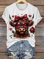 Cow Art Print Casual T-shirt