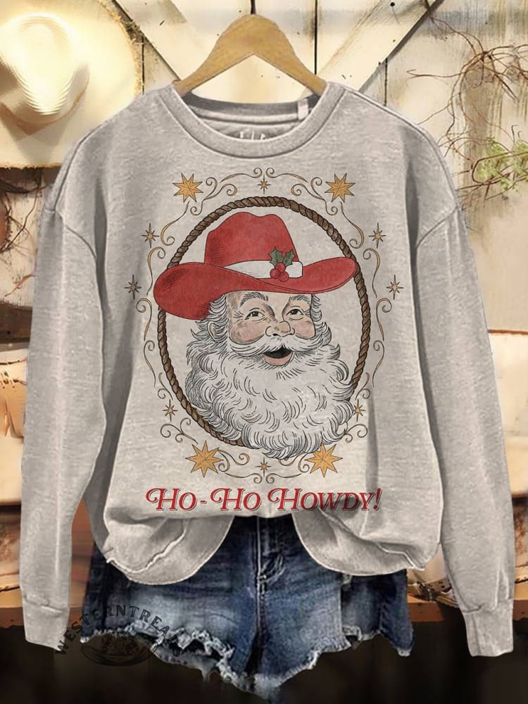 Christmas Print Casual Cotton Sweatshirt