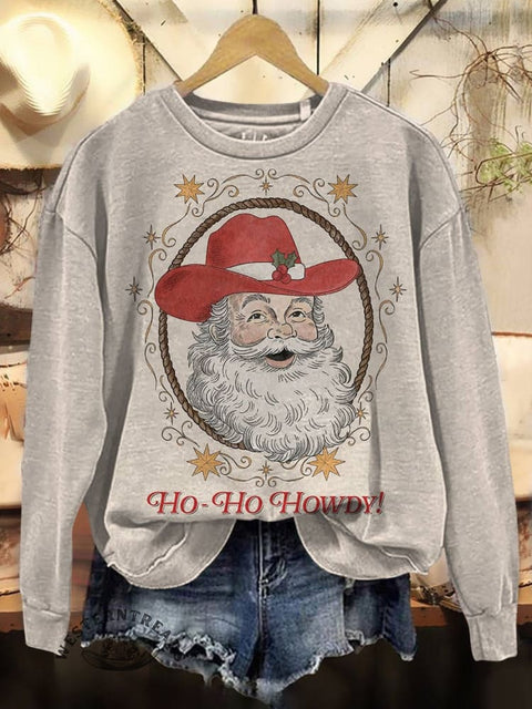 Christmas Print Casual Cotton Sweatshirt