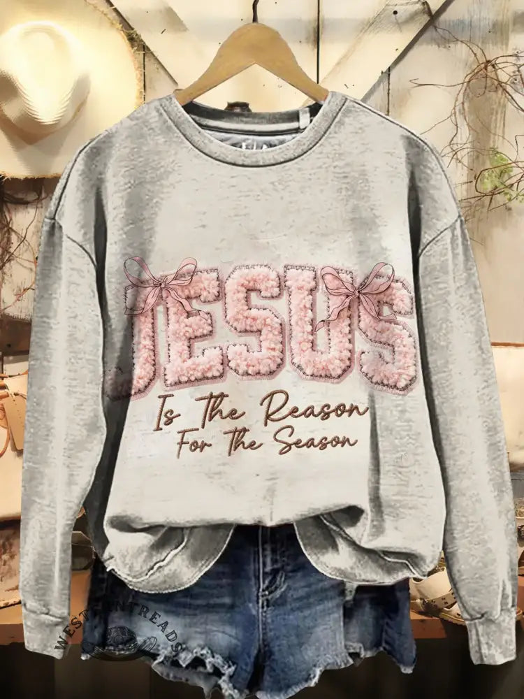 Vintage Art Print Casual Sweatshirt