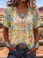 Vintage Art Comfortable Summer Fabrics Casual Shirt