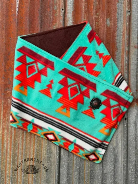 Western Cowboy Aztec Warm Neck Hood Scarf