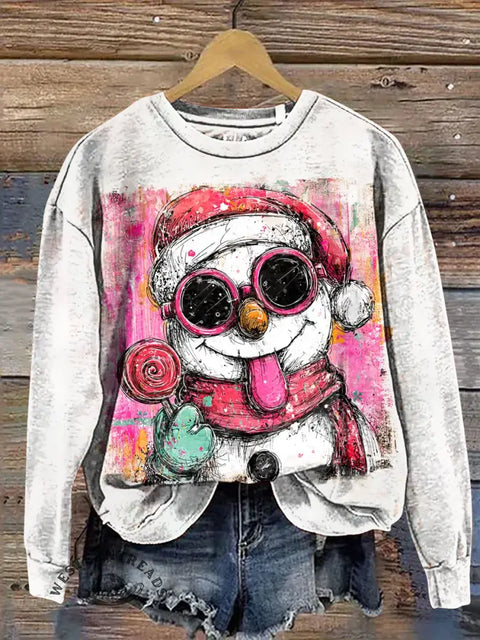 Funny Snowman Casual Cotton Sweatshirt