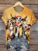 Funny Cow Art Print Classic Short-sleeved T-shirt