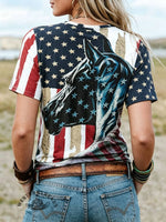 Flag Horse Art Print T-shirt