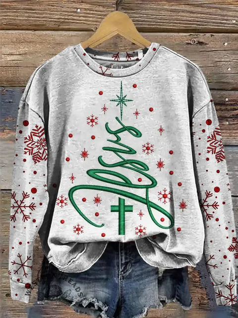 Christmas Faith Art Print Casual Sweatshirt