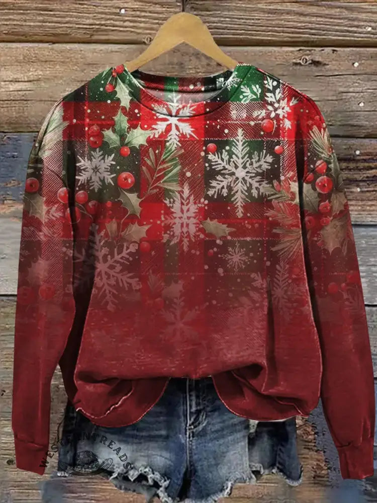 Christmas Art Print Casual Sweatshirt