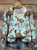 Vintage Western Art Print Casual Sweatshirt