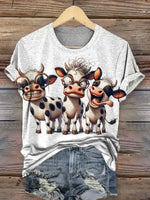 Funny Cow Art Print Classic Short-sleeved T-shirt