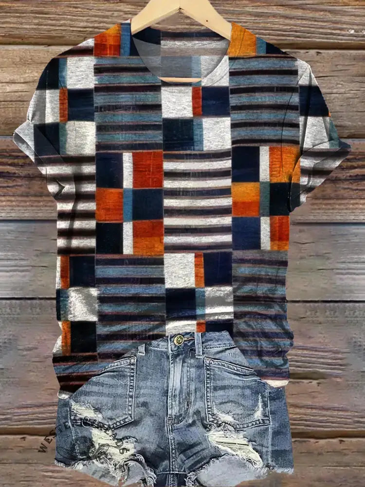 Vintage Art Pattern Print T-shirt