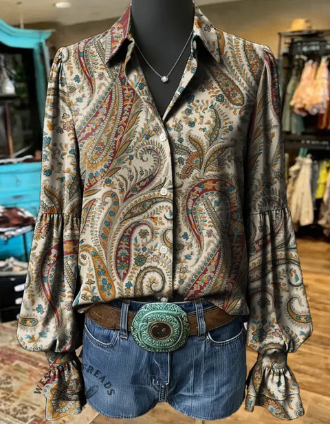 Women's Paisley Print Casual Shirt