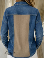 Women's Denim Patchwork Casual Cotton Shirt
