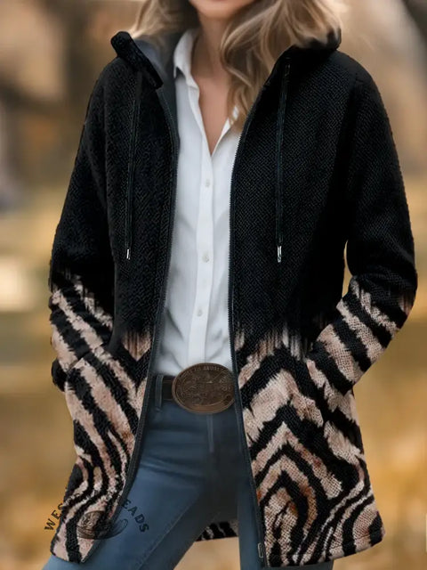 Leopard Print Unisex Plush Thick Long-sleeved Cardigan Coat