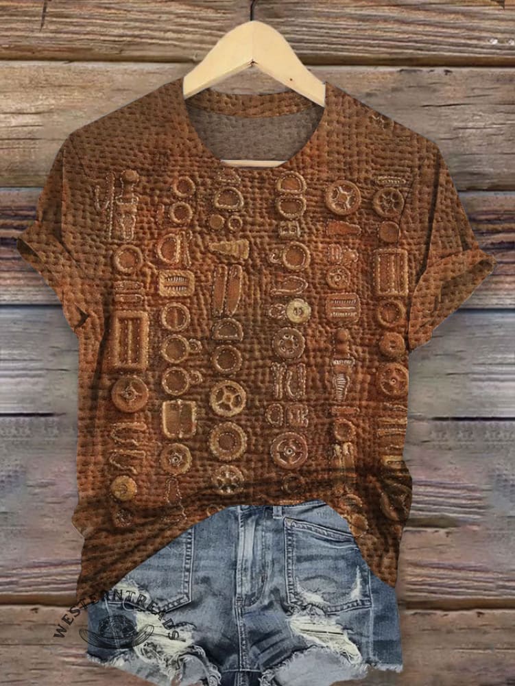 Vintage Western Art Print T-shirt