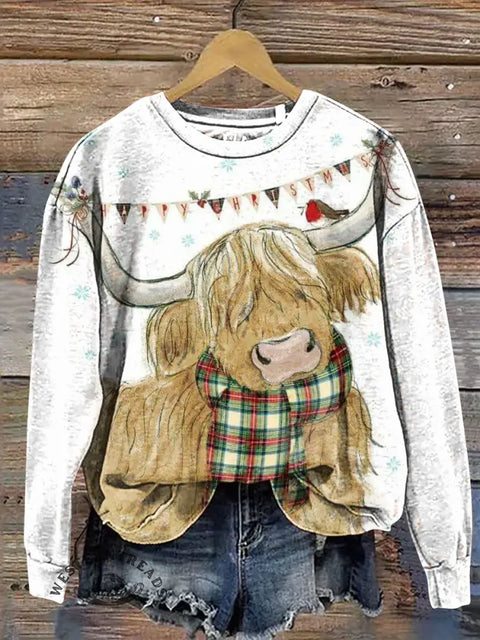 Christmas Ox Casual Cotton Sweatshirt