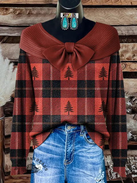 Christmas Art Pattern Print Buttoned Cardigan Sweater