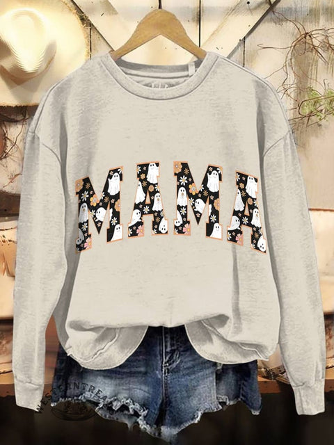 MaMa Print Casual Cotton Sweatshirt