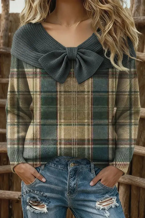 Retro Art Print Buttoned Cardigan Sweater