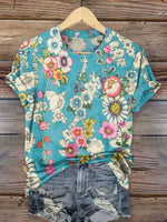 Vintage Flower Art Print T-shirt