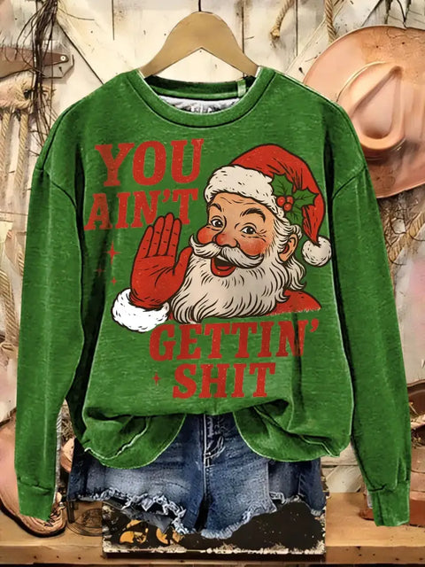 Retro Christmas Casual Cotton Sweatshirt