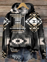 Aztec Print Casual Hoodie Sweatshirt